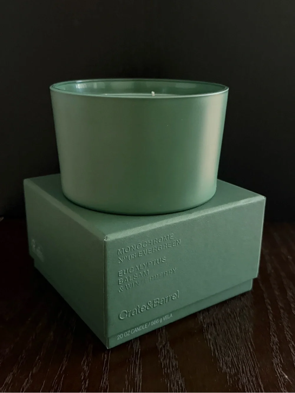 Crate&Barrel Monochrome No.03 Evergreen 3-wick Candle